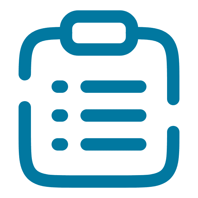 Clipboard icon representing organization and record keeping for mental health services.