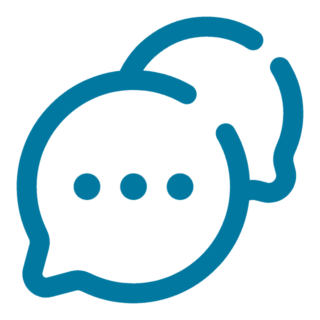 Speech bubble icon representing communication and mental health support.